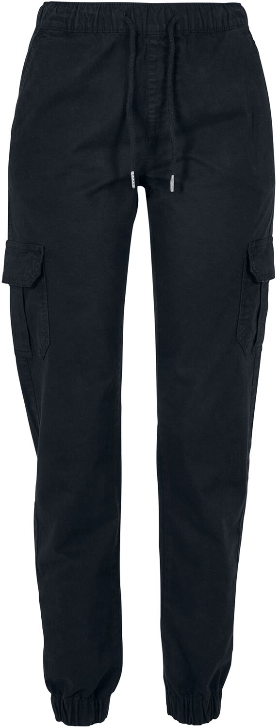 Urban Classics Trainingshose - Ladies High Waist Cargo Jogging Pants - XS bis XL - für Damen - Größe S - schwarz von Urban Classics