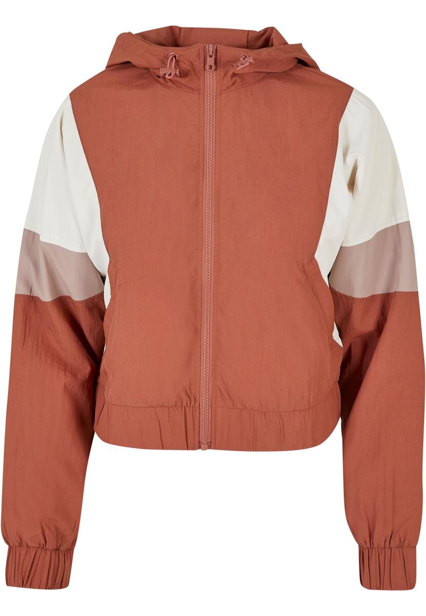 Urban Classics Trainingsjacke - Ladies Short 3-Tone Crinkle Jacket - XS bis XL - für Damen - Größe XS - multicolor von Urban Classics