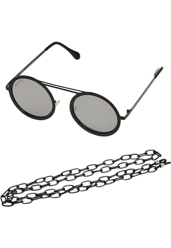 Urban Classics Unisex TB2570-104 Chain Sunglasses Sonnenbrille, Silver Mirror/Black, one Size von Urban Classics