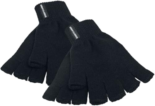 Urban Classics Unisex 2er-Pack Handschuhe Half Finger Gloves, Black, L/XL von Urban Classics