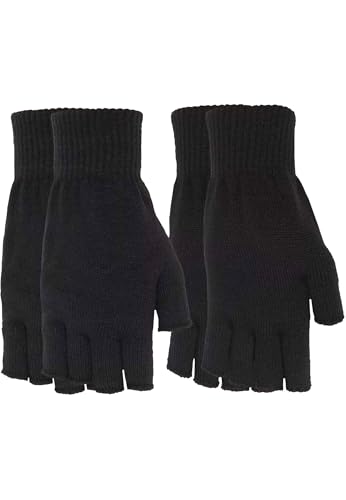 Urban Classics Unisex 2er-Pack Handschuhe Half Finger Gloves, Black, L/XL von Urban Classics