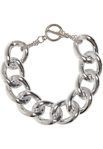 Urban Classics Unisex Armband für Männer und Frauen Flashy Chain Bracelet, Modeschmuck mit Panzer-Gliedern, silver, Größen S/M und L/XL von Urban Classics