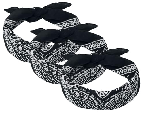 Urban Classics Unisex TB4068-Bandana 3-Pack Fascinator, Black, One Size von Urban Classics