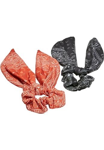 Urban Classics Unisex TB5128-Bandana Print Scrunchies with XXL Bow 2-Pack Stirnband, orange/Black, one Size Urban Classics Unisex TB5128-Bandana Print Scrunchies with XXL Bow 2-Pack Stirnband, orange/Black, one Size von Urban Classics