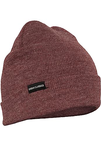 Urban Classics Unisex Basic Flap Beanie Strickm tze, Rot (Burgundy Melange 00614), Einheitsgröße EU von Urban Classics