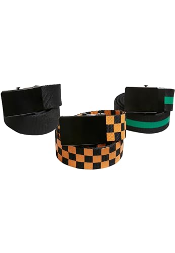 Urban Classics Unisex UCK2774-Belts Trio Kids Gürtel, Black/bodegagreen/magicmango, L/XL von Urban Classics