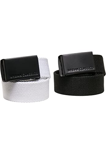 Urban Classics Unisex Canvas Belt Kids 2-Pack Gürtel, Black+white, Einheitsgröße EU von Urban Classics