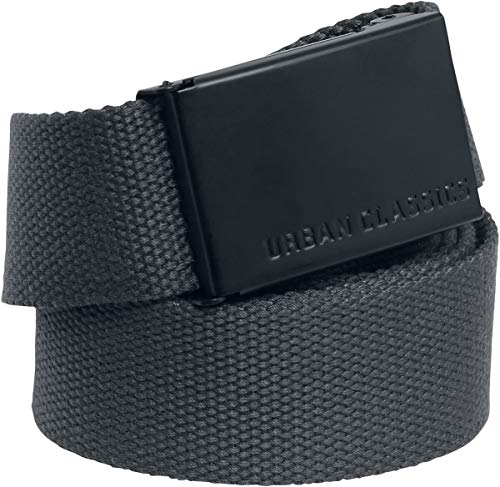 Urban Classics Unisex Canvas Belt Damen und Herren G rtel L nge 120 cm H he 3 7 cm, Charcoal/Black, Einheitsgr e EU von Urban Classics