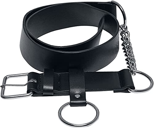 Urban Classics Unisex Chain Imitation Leather Belt Gürtel, Black/Silver, L/XL von Urban Classics