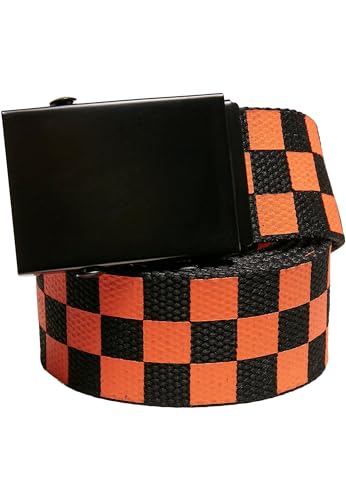 Urban Classics Unisex TB5139-Check and Solid Canvas Belt 2-Pack Gürtel, Black/orange, S/M von Urban Classics