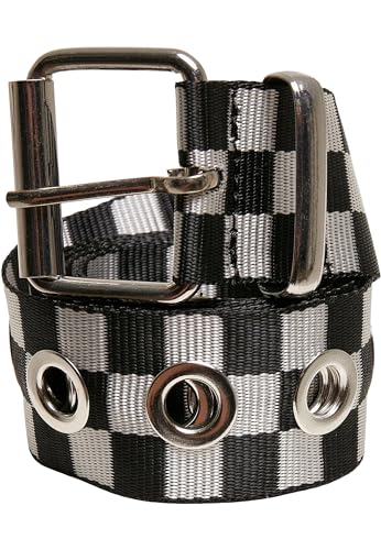 Urban Classics Unisex TB5138-Checker Belt with Eyelets Gürtel, Black/White, L/XL von Urban Classics