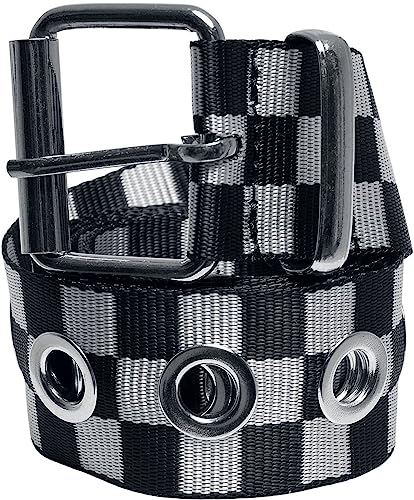 Urban Classics Unisex TB5138-Checker Belt with Eyelets Gürtel, Black/White, L/XL von Urban Classics