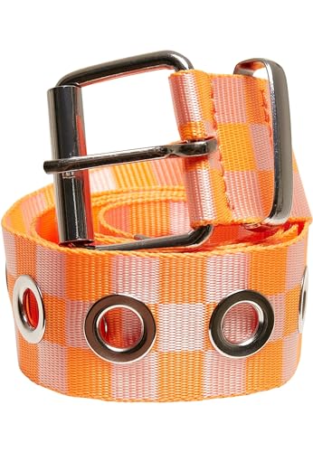 Urban Classics Unisex TB5138-Checker Belt with Eyelets Gürtel, Neonorange/White, L/XL von Urban Classics