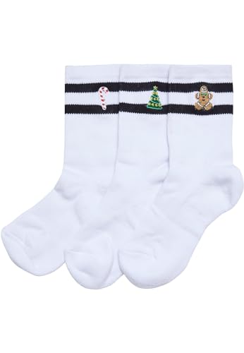 Urban Classics Unisex UCK3168-Christmas Sporty Kids 3-Pack Socks, White/Black, 31-34 von Urban Classics