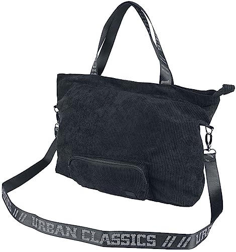 Urban Classics Unisex Corduroy Tote Bag Tasche, Schwarz, Einheitsgröße EU von Urban Classics