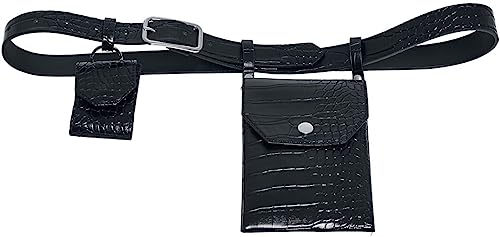 Urban Classics Unisex Croco Synthetic Leather Belt with Pouch Gürtel, Black/Silver, L/XL von Urban Classics