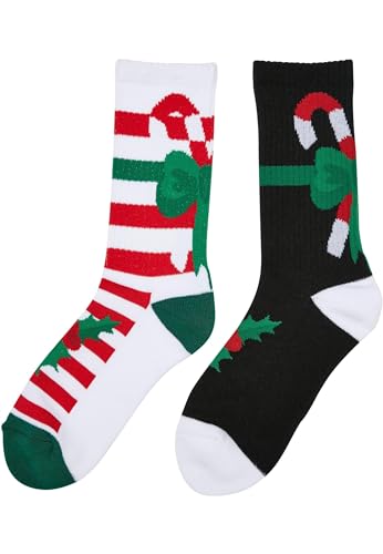 Urban Classics Unisex TB5669-Fancy X-Mas Candy 2-Pack Socks, Multicolor, 43-46 von Urban Classics