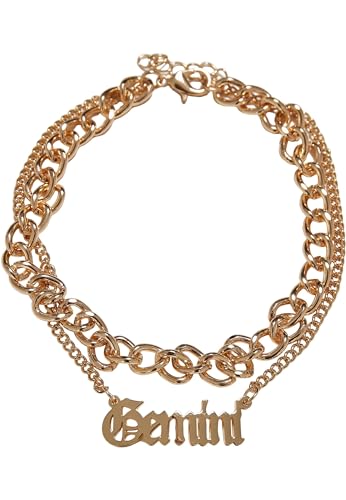 Urban Classics Unisex Fußkettchen Zodiac Golden Anklet, Farbe gemini, Größe S/M von Urban Classics