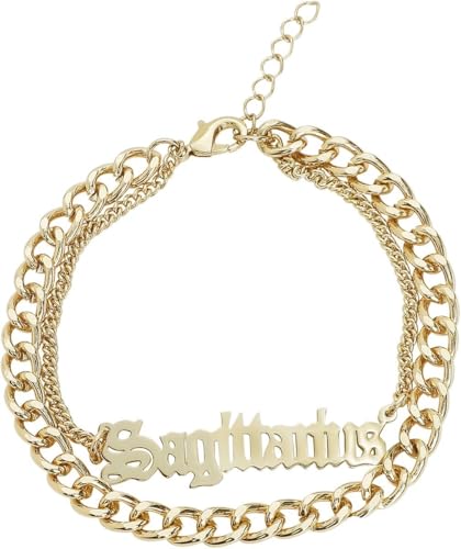 Urban Classics Unisex Fußkettchen Zodiac Golden Anklet, Farbe sagittarius, Größe S/M von Urban Classics