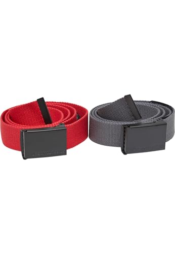 Urban Classics Unisex Gürtel Canvas Belt 2-Pack, One Size verstellbare Canvasgürtel in 2er Pack, lackierte Metallschließe mit Logo-Prägung, erhältlich in vielen Farben von Urban Classics