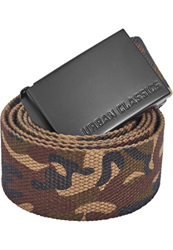 Urban Classics Unisex Gürtel Canvas Belt stufenlos verstellbar Stoffgürtel TB305, size:one size, color:woodcamo/blk von Urban Classics