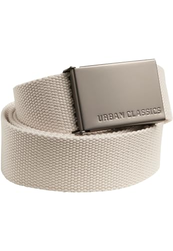 Urban Classics Unisex Gürtel Canvas Belt, One Size verstellbare Unisex Canvasgürtel, Metallschließe mit Logo-Prägung, sand, one size von Urban Classics