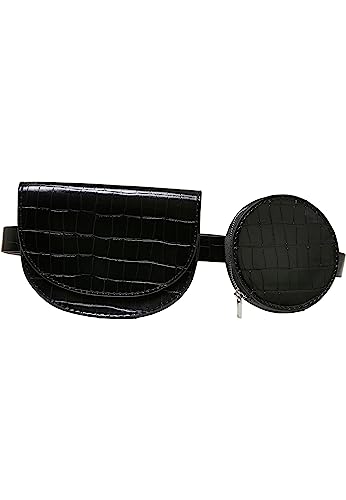 Urban Classics Unisex Croco Synthetic Leather Double Beltbag Handtaschenorganizer, Schwarz, Einheitsgröße von Urban Classics
