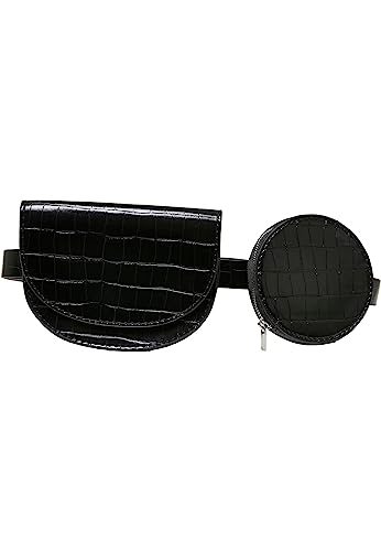 Urban Classics Unisex Gürtel mit 2 Gürteltaschen aus Kunstleder, Krokodilleder Optik für Männer und Frauen, Croco Synthetic Leather Double Beltbag Länge 125 cm von Urban Classics