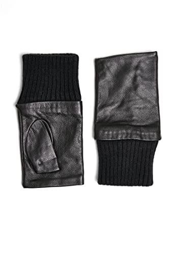 Urban Classics Unisex Half Finger Synthetic Leather Gloves Handschuhe, Black, L/XL von Urban Classics