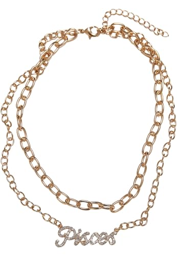 Urban Classics Unisex Halskette Diamond Zodiac Golden Necklace, Farbe pisces, Größe one size von Urban Classics