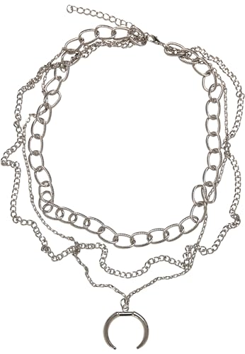 Urban Classics Unisex Halskette Open Ring Layering Necklace, Modeschmuck Kette für Männer und Frauen mit Ring Anhänger, Länge 48 cm von Urban Classics