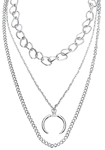 Urban Classics Unisex Halskette Open Ring Layering Necklace, Modeschmuck Kette für Männer und Frauen mit Ring Anhänger, Länge 48 cm von Urban Classics