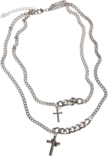 Urban Classics Unisex Halskette Various Chain Cross Necklace silver one size von Urban Classics