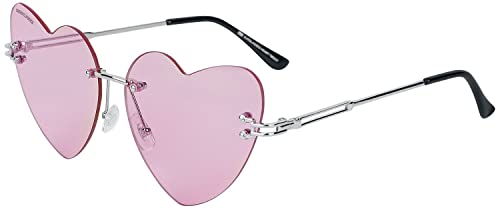 Urban Classics Unisex TB5237-Sunglasses Heart with Chain Sunglasses, Rose/Silver, one Size von Urban Classics