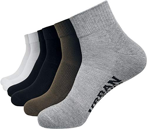 Urban Classics Unisex High Sneaker 6-Pack Socken, Black/White/Grey/Olive, 43-46 von Urban Classics