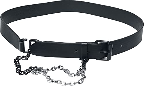 Urban Classics Unisex Imitation Leather Belt with Metal Chain Gürtel, Black, S/M von Urban Classics