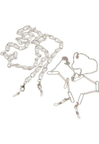 Urban Classics Unisex Kette Multifunctional Chain With Pearls 2-Pack, Farbe silver, Größe one size Urban Classics Unisex Kette Multifunctional Chain With Pearls 2-Pack, Farbe silver, Größe one size von Urban Classics
