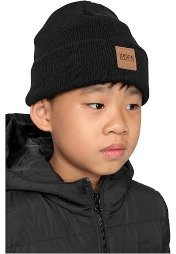 Urban Classics Kinder Mütze Logopatch Beanie Kids 2-Pack Black+Grey 122/128 von Urban Classics