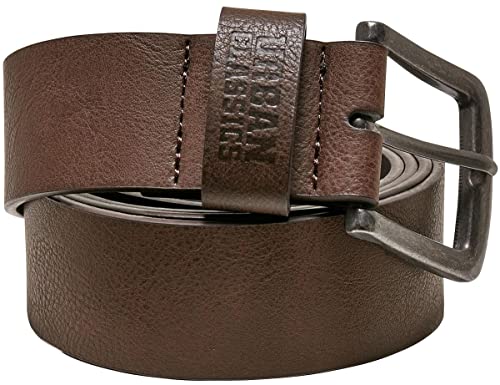 Urban Classics Unisex Leather Imitation Belt Gürtel, Brown, L (120 cm Länge) von Urban Classics