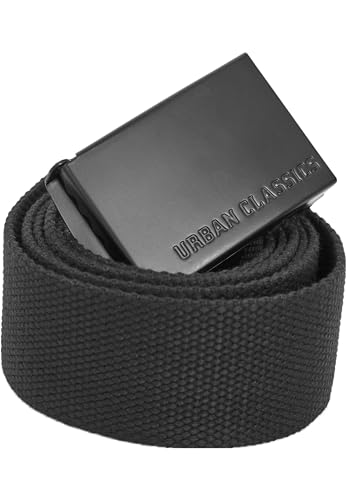 Urban Classics Unisex Long Canvas Belt Gürtel,, per pack Schwarz (black 00007), (Herstellergröße: 140cm) von Urban Classics