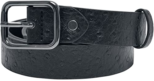 Urban Classics Unisex TB6434-Ostrich Synthetic Leather Belt Gürtel, Black/Gunmetal, L/XL von Urban Classics