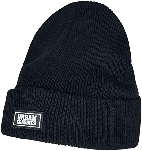 Urban Classics Unisex TB4041-Plain Stitch Recycled Yarn Beanie-Mütze, Black, one Size von Urban Classics