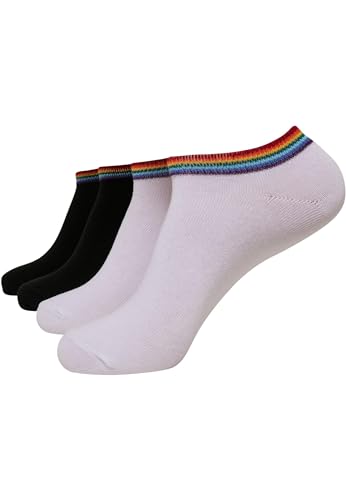 Urban Classics Unisex TB3605-Rainbow No Show 4-Pack Socken, Black/White, 35-38 von Urban Classics