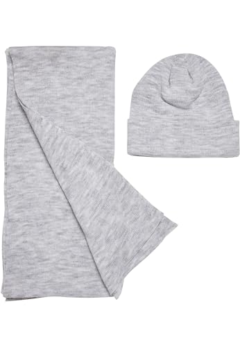 Urban Classics Unisex TB5673-Recycled Basic and Scarf Set Beanie Hat, heathergrey, one Size von Urban Classics