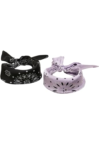 Urban Classics Unisex Satin 2-Pack Bandana, Black/Lilac, one Size von Urban Classics