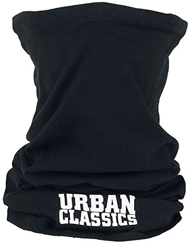 Urban Classics Unisex Schal Doppelpack für Männer und Frauen Logo Tube Scarf 2-Pack, Loop-Schal Multipack mit Logo Print, black, one size von Urban Classics