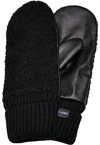 Urban Classics Unisex TB3872-Sherpa Synthetic Leather Gloves Winter-Handschuhe, Black, L/XL von Urban Classics