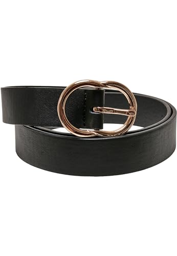 Urban Classics Unisex TB5212-Small Ring Buckle Belt Gürtel, Black/Gold, L von Urban Classics