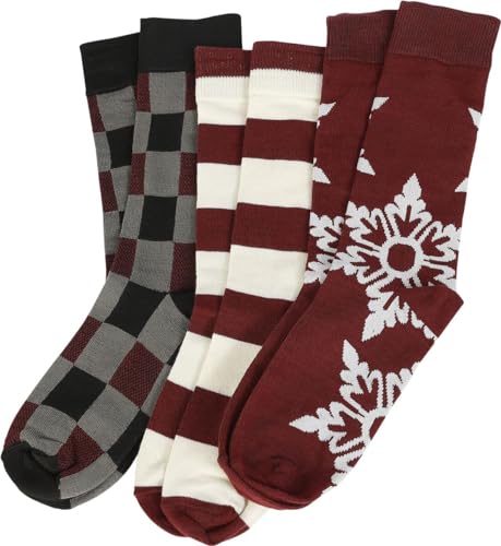 Urban Classics Unisex TB6537-Christmas Snowflakes 3-Pack Socken, Burgundy, 47-50 Urban Classics Unisex TB6537-Christmas Snowflakes 3-Pack Socken, Burgundy, 47-50 von Urban Classics