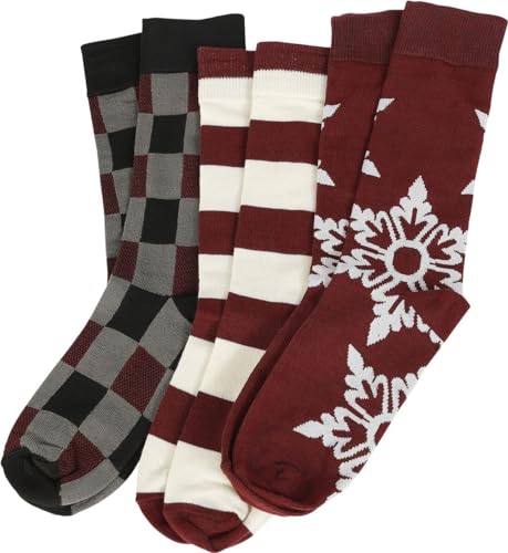 Urban Classics Unisex TB6537-Christmas Snowflakes 3-Pack Socken, Burgundy, 47-50 von Urban Classics